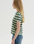 Baby Tee, Yellow Multicolor Stripe