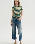 Baby Tee, Yellow Multicolor Stripe