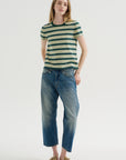 Baby Tee, Yellow Multicolor Stripe
