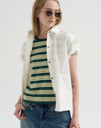 Baby Tee, Yellow Multicolor Stripe