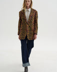 Oversized Ragged Blazer, Leopard