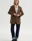 Oversized Ragged Blazer, Leopard