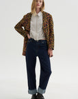 Oversized Ragged Blazer, Leopard