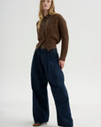 Split Hem Ribbed Cardigan, Heather Brown