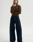 Split Hem Ribbed Cardigan, Heather Brown
