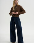 Split Hem Ribbed Cardigan, Heather Brown