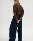 Split Hem Ribbed Cardigan, Heather Brown