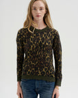 Printed Relaxed Crewneck, Brown Leopard