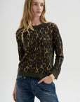 Printed Relaxed Crewneck, Brown Leopard