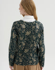 Printed Boy Cardigan, Dark Blue Floral