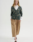Printed Boy Cardigan, Dark Blue Floral