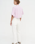 The Nessa Top, Blush Pink Acid Wash