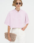 The Nessa Top, Blush Pink Acid Wash