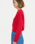 Round Neck Sweater, Vivid Red