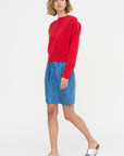Round Neck Sweater, Vivid Red