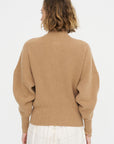 Batwing Cardi With Zip, Dark Camel