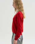 V-Neck Sweater, Red