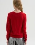 V-Neck Sweater, Red