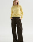 Round Neck Sweater, Light Yellow