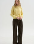Round Neck Sweater, Light Yellow