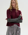 Cropped T-shirt, Bordeaux