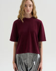 Cropped T-shirt, Bordeaux
