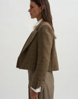 Lauren Cropped Jacket, Camel Check