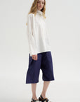 Belor CTop - Top-Pop Collar Shirt, Off White