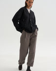Superfine Wool Cardigan, Anthracite
