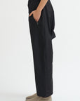 Taffeta Zip Pants, Black
