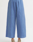 Linen Cotton Pants, Blue Jean