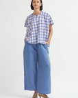 Linen Cotton Pants, Blue Jean