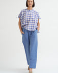 Linen Cotton Pants, Blue Jean
