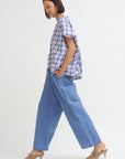 Linen Cotton Pants, Blue Jean