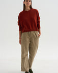 Cotton Corduroy Trousers, Cashew