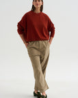 Cotton Corduroy Trousers, Cashew