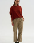 Cotton Corduroy Trousers, Cashew