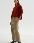 Cotton Corduroy Trousers, Cashew