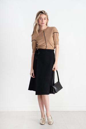 proenza schouler - Bi-Stretch Suiting Wrap Skirt, Black