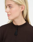 Tassel Tricot Sweater, Brown