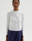 Sporty Tricot Sweater, White