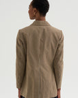 One Button Jacket, Kaki & Brown