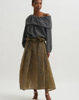 Shawl Collar Top, Grey Melange