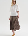 Compact Eco Poplin Reverse Sleeve Top, White