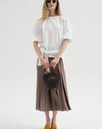 Compact Eco Poplin Reverse Sleeve Top, White