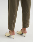 Nylon Zipper Trouser, Dark Taupe