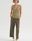 Nylon Zipper Trouser, Dark Taupe