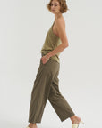Nylon Zipper Trouser, Dark Taupe
