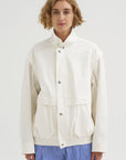 Patchwork Twill Slicker Jacket, White