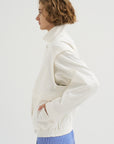Patchwork Twill Slicker Jacket, White